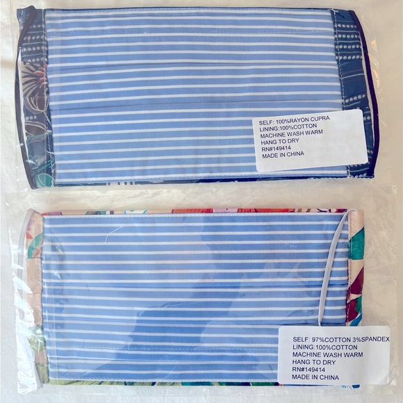 Johnny Was Face Masks New in Sealed Packages O/S Multi Colored Floral set of 2 - Picture 2 of 6